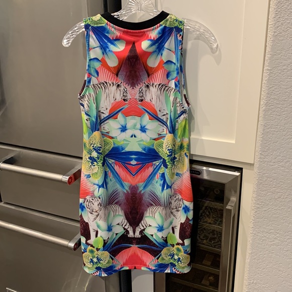 Topshop Tropical White Tiger Print Body-Con dress, Size 8 - Picture 7 of 8